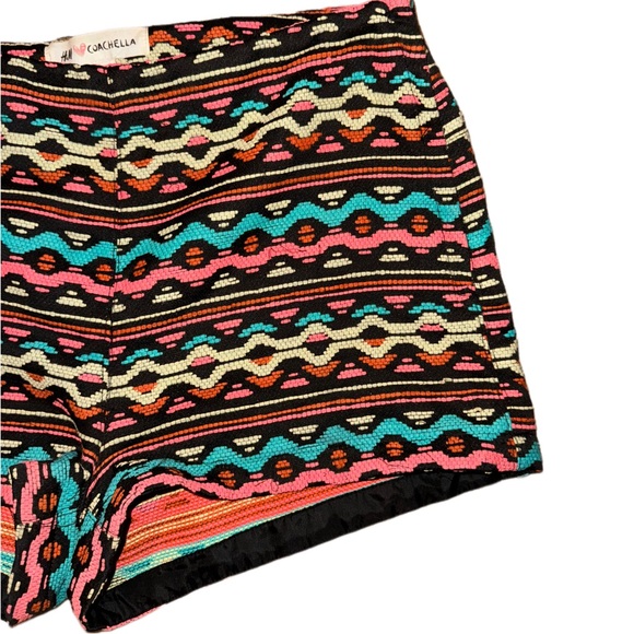 H&M x COACHELLA High Waist Bright Boho Festival Shorts - Picture 6 of 8